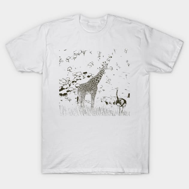 Wild life in savannah T-Shirt by Mimie20